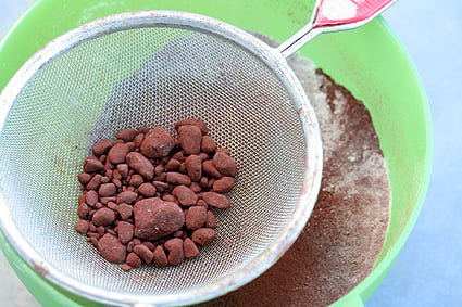 Sifting for Devil's Food Cake