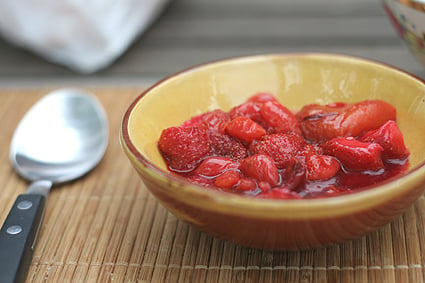 strawberries and sour cherries