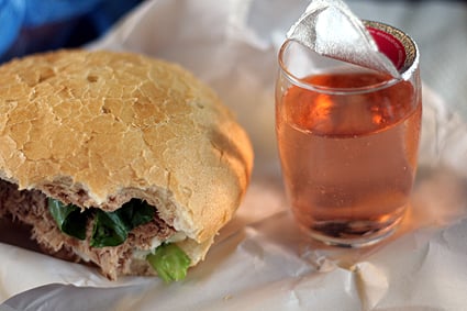 pan bagnat and rosé