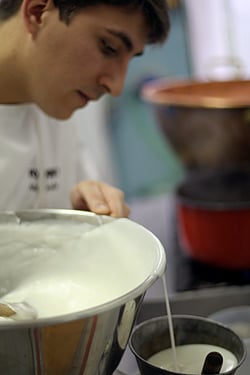 pouring sugar