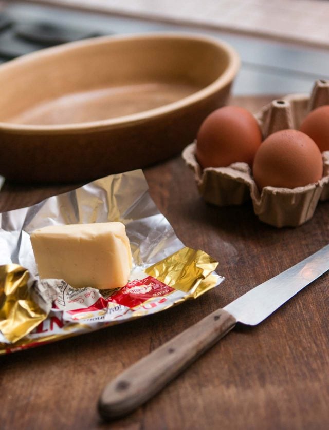 Eggs and butter for spinach pie