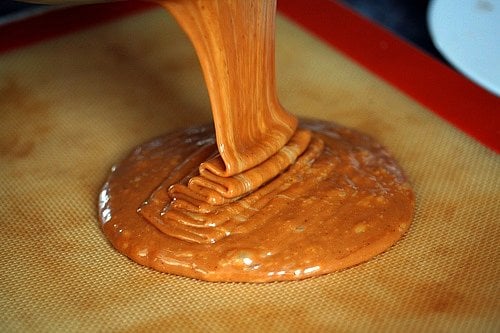 pouring caramel