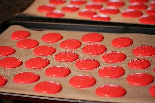 piped macarons