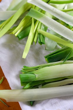 washed leeks