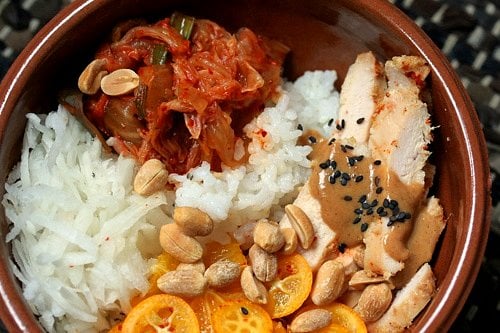 rice bowl with kimchi