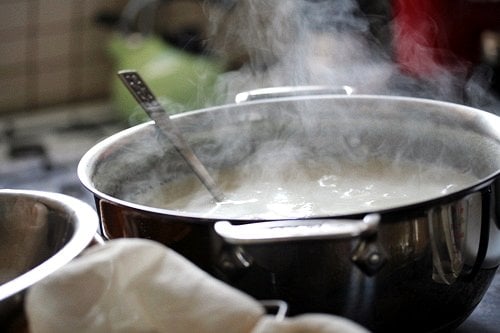 making ricotta