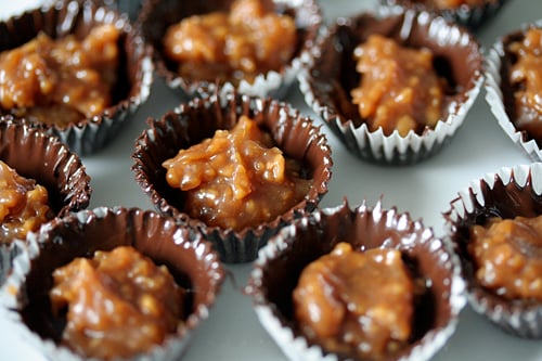 chocolate-covered salted peanut caramel cups