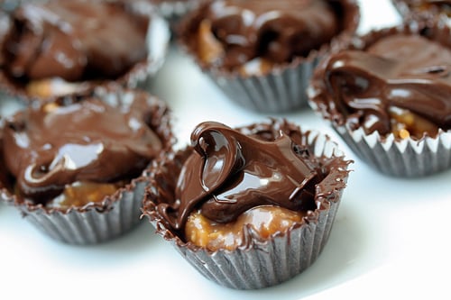 chocolate-covered salted peanut caramel cups