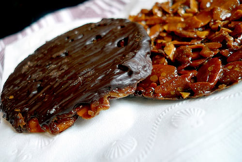 chocolate-covered florentines