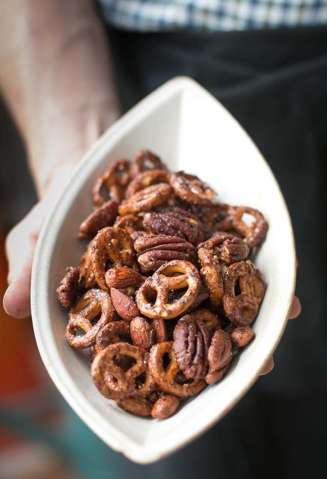 Chex Mix Bars with Pretzels and M&Ms - Deliciously Seasoned