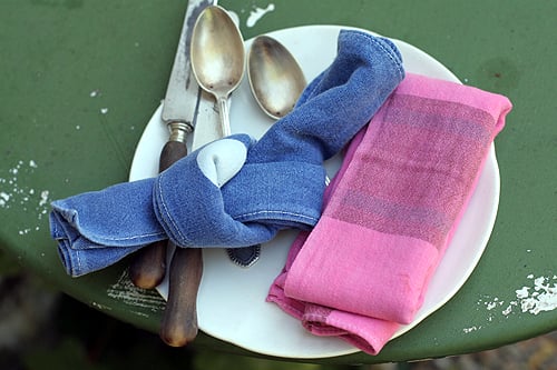 LINEN NAPKINS SET 6 Raspberry red Washed 100% linen napkins