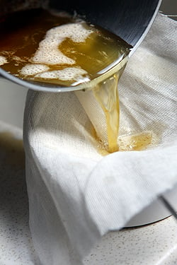 straining butter