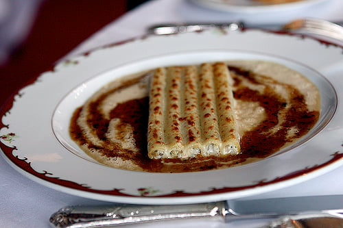 macaroni facis au céleri rave, foie gras, truffes noires