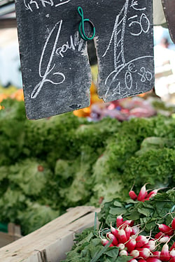 Radishes at market