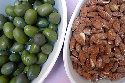 olives and almonds