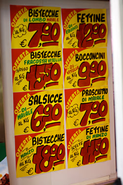 italian meat signs