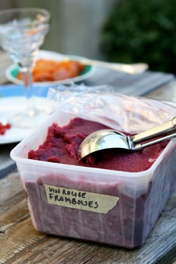 red wine raspberry sorbet