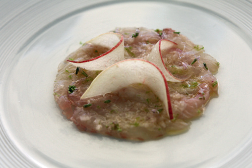 fish with white peaches