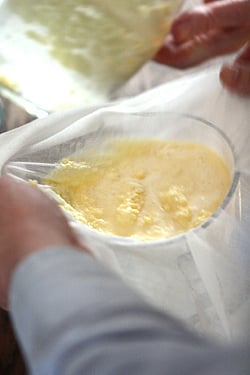 straining butter