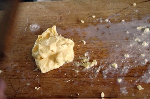 kneading butter