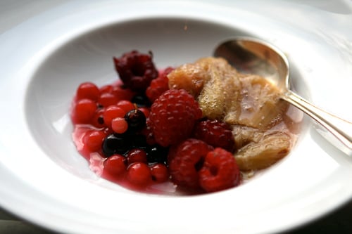 raspberries and currants