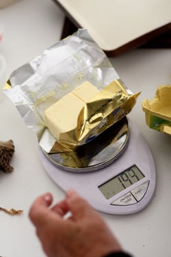 weighing butter