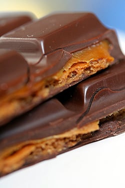 salted butter caramel-filled chocolate bar