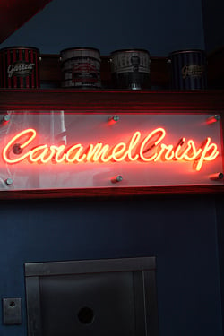 caramel crisp sign