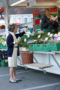 swiss woman at market