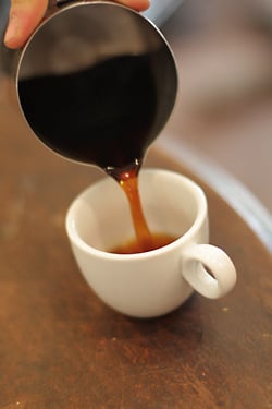 pouring coffee