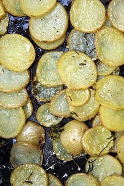 roast potato slices