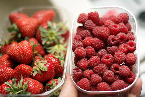 strawberries & raspberries