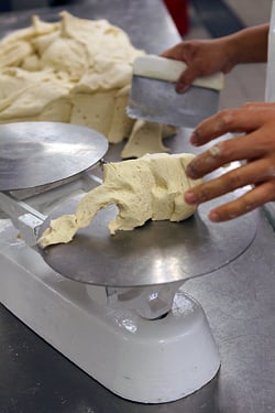 weighing dough