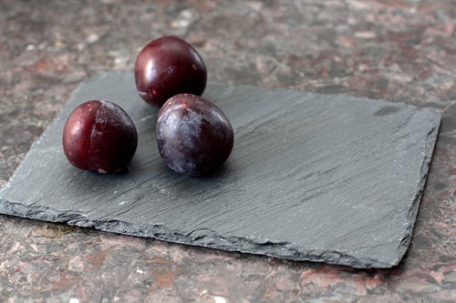 slate plate with plums