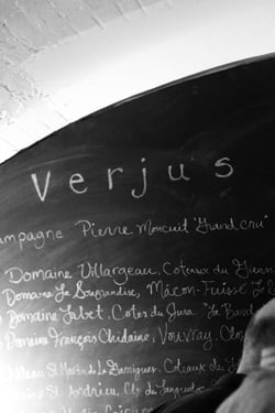 Verjus blackboard