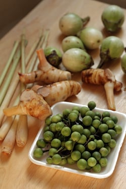 Thai ingredients for green curry