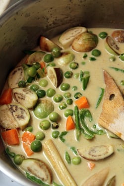 Thai green curry vegetables