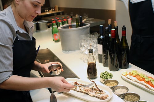 making tartines at Poilâne