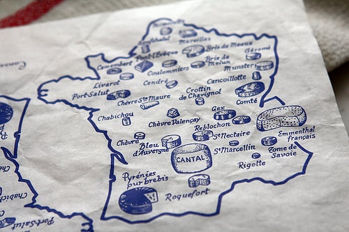 cheese map of France