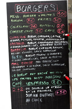 Le camion qui fume - menu