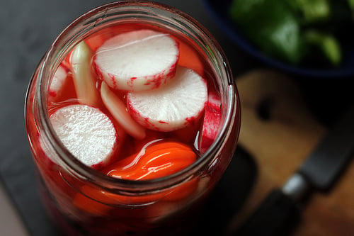 pickled radishes