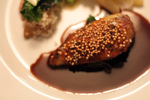 pigeon with mustard seeds