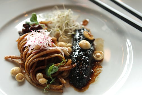 sea cucumber and noodles