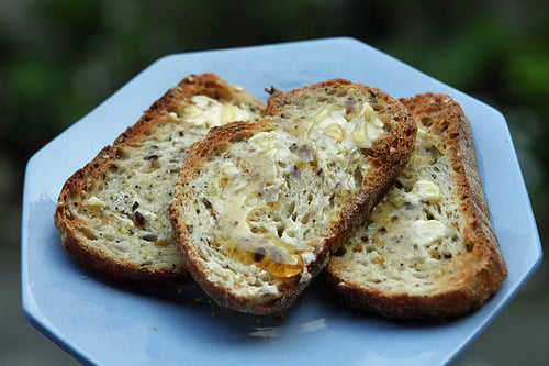 bread, butter and buckwheat honey