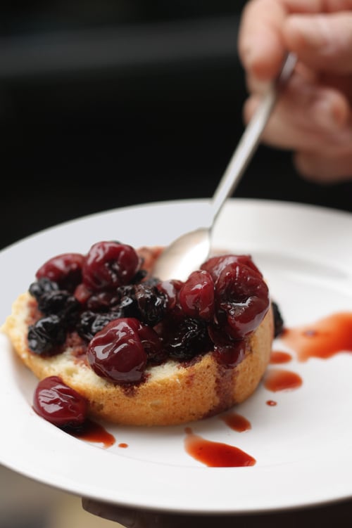 cherries and savoy cake