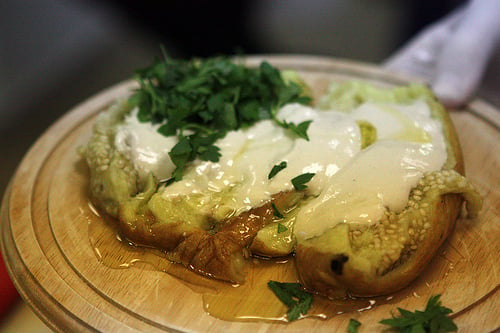 eggplant, tahini, parsley