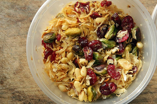 cranberries, pistachios, garlic