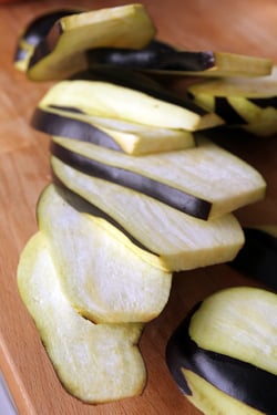 sliced eggplant