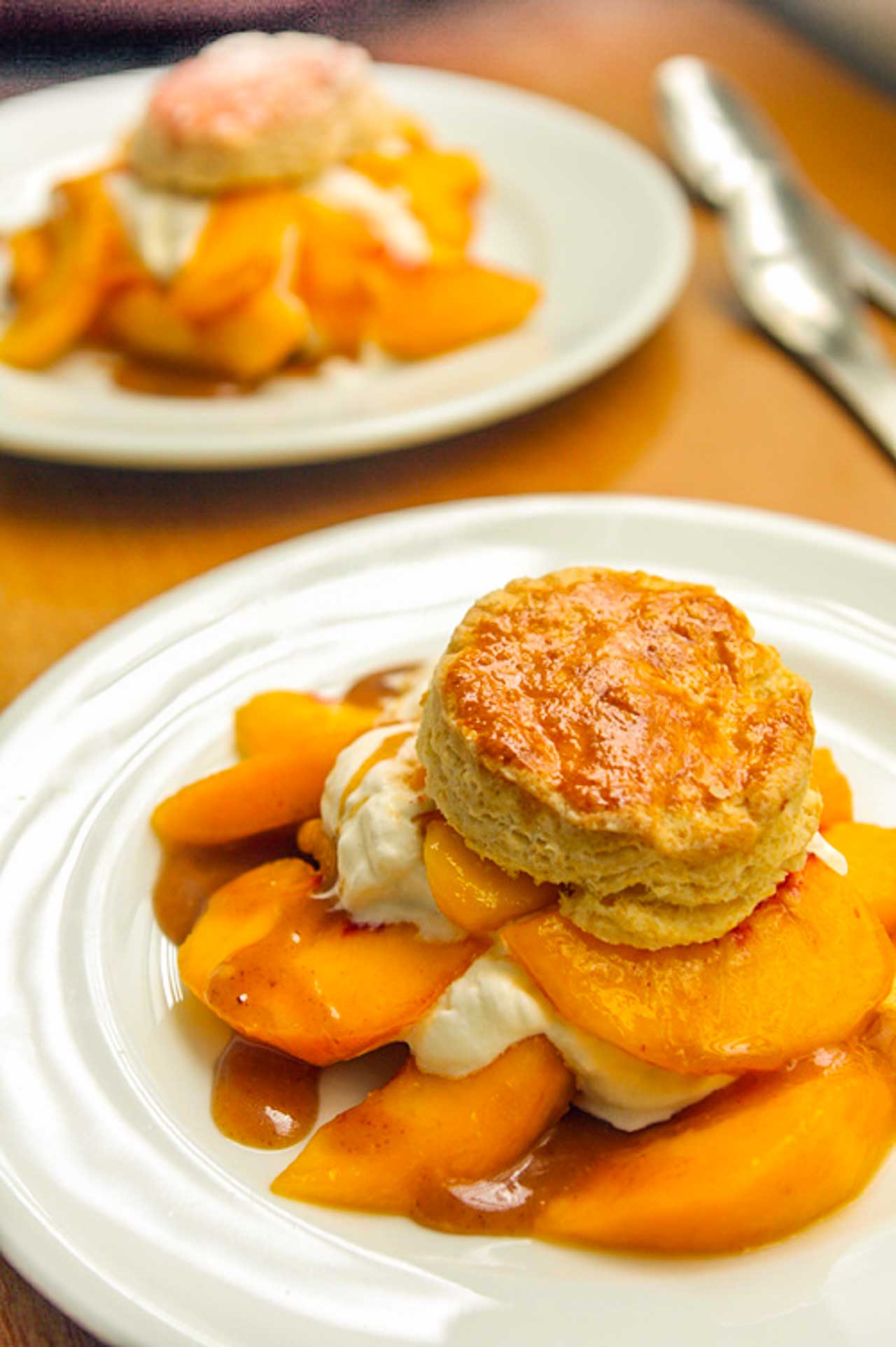 Peach Shortcake With Butterscotch Sauce Recipe