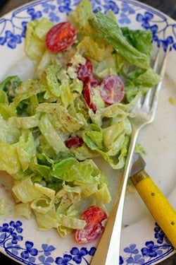 salad with bleu cheese dressing